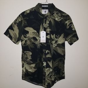 Denim & Flower Button Down Shirt Size M